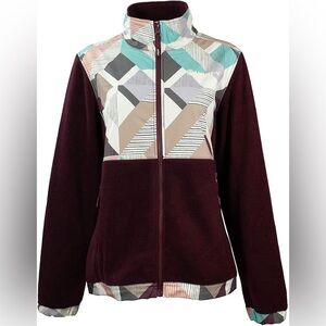 Hooey Girls Geo Print Color Block Soft-shell Fleece Jacket SM
